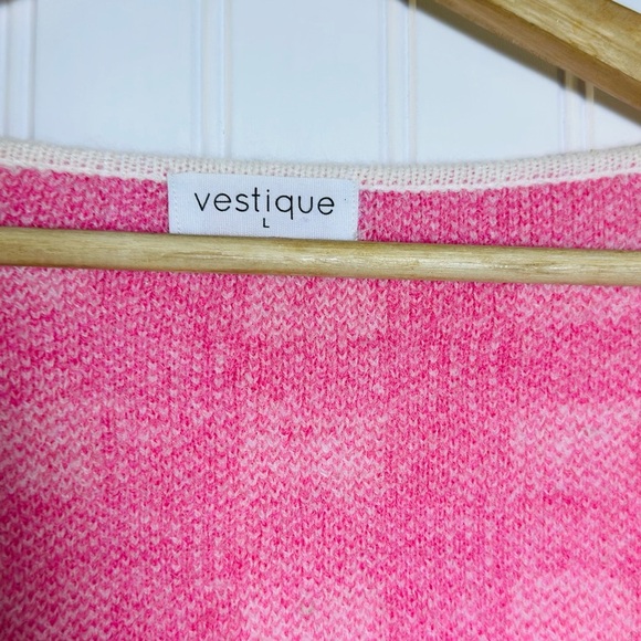 Vestique Brielle Plaid Puff Sleeve Sweater Pink Checkered Top Large Crop Fit - Picture 7 of 10